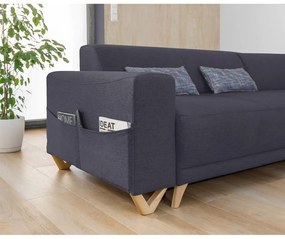 Antracitová rozkladacia/s úložným priestorom rohová pohovka (pravý roh/do L) Classy Sophie – Miuform