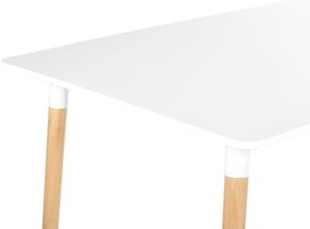 Jedálenský stôl 120 x 80 cm biela/svetlé drevo NEWBERRY Beliani