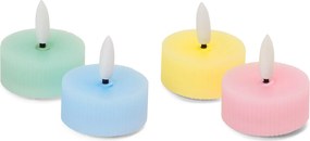 LED čajové sviečky z pravého vosku s drážkou, 4 ks