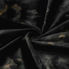 Biante Zamatový behúň na stôl Isabela IBL-021 Zlatý/dymový mramor na čiernom 20x140 cm