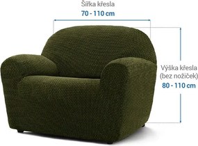 Super strečové poťahy NIAGARA zelená kreslo (š. 70 - 110 cm)
