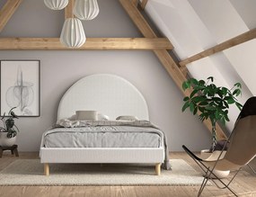 Čalúnená posteľ s čalúnenými stolíkmi Sun - Puff white