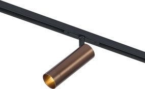 Moderný koľajnicový systém so 6 bodovými svetlami a 4 závesnými svetlami Easylift tmavý bronz 1-fázový - Slimline Uzzy Tira