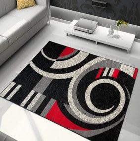 Koberec QMEGA PP CRM T155A čierny / červený