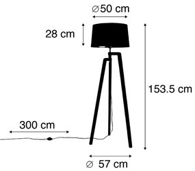 Inteligentná stojaca lampa s tienidlom čierna so zlatom 50 cm vrátane WiFi A60 - Puros
