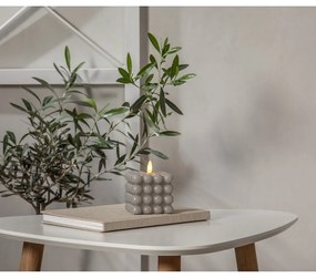 Sivá vosková LED sviečka Star Trading Flamme Dot, výška 9,5 cm