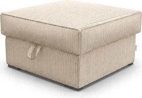 Krémový taburet SMART COSARO s úložným priestorom 65x65 cm