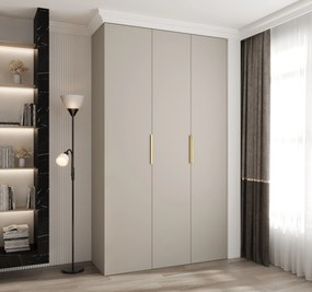 Šatníková skriňa 140 cm Carmela 40-4 (kašmír + zlatá). Akcia -20%. Vlastná spoľahlivá doprava až k Vám domov. 1126652