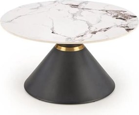 Konferenčný stolík Goretti biela mramor/čierna