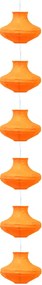 CLX Závesné papierové osvetlenie PIACENZA, 6xE14, 40W, oranžové