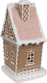 Gingerbread House With LED 13x10x21 Cm Brown Plastic Gingerbread House - 13*10*21 cm