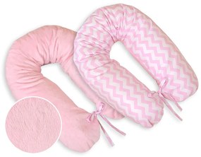 Bobono Relaxačný vankúšik- obojstranný-Simple chevron pink