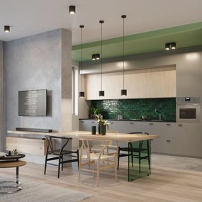 Závesné svietidlo Orbis, 1x čierne kovové tienidlo