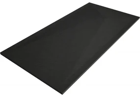 Mexen Stone+, obdĺžniková vanička z minerálneho kompozitu 180 x 70 cm, čierna, čierna krytka, 44707018-B