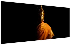 Obraz - Zlatá socha Budhu (120x50 cm)