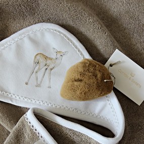 Novorodenecká osuška s kapucňou čokoládová 80x80cm