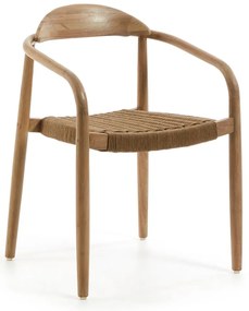 Drevená stolička s béžovým sedákom Kave Home Glynis