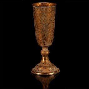 Kovový kalich úzky, zlatá, 10 x 10 x 30 cm