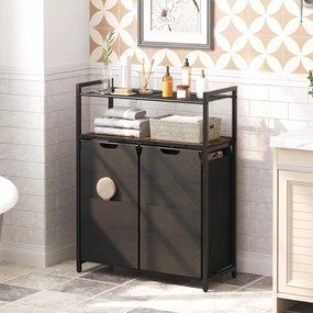 Koš na prádlo Vasagle Ermira 100 l černý/hnědý