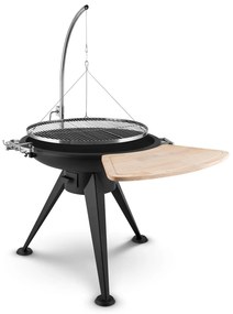 Delion, závesný otočný gril, ohnisko, Ø 80 cm, dlhý stojan, nehrdzavejúca oceľ