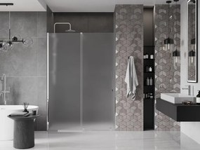 Mexen Velar, posuvné sprchové dvere do otvoru 150 cm, 8mm sklo námraza, chrómová, 871-150-000-31-01