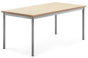Stôl SONITUS, 1400x700x600 mm, linoleum - béžová, strieborná