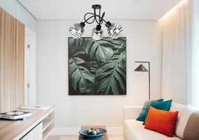 BERGE Sklenená LED závesná lampa 3xE27 - guľové horizontálne pruhy