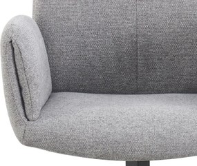 Otočná jedálenská stolička s podrúčkami Kassandra, holubia šedá tkanina