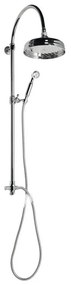 Mosadzná sprchová súprava v lesklo striebornej farbe s hlavovou sprchou a ručnou sprchou 142 cm Antea – Sapho