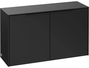 VILLEROY &amp; BOCH Subway 3.0 závesná bočná skrinka nízka, 2 dvierka, 805 x 256 x 423 mm, Volcano Black, C60001VL