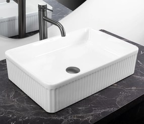 Rea Fiorella, umývadlo na dosku 505x345x130mm, biela lesklá, REA-U6621