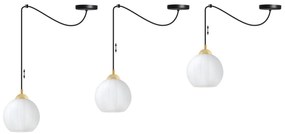 Závesné svietidlo Costa Spider, 1x biele sklenené tienidlo, b/g