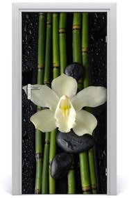 Fototapeta samolepiace Orchidea a bambus 85x205 cm