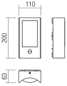 Redo 90487 - LED Vonkajšie nástenné svietidlo so senz. WARP LED/8W/230V IP44 hnedá