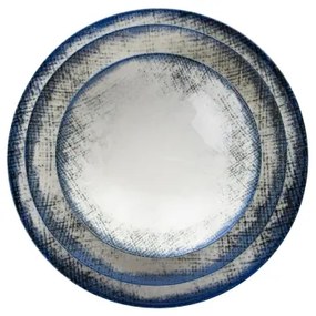 Jedálenská súprava 24 ks biela/modrá/porcelán