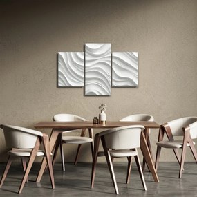 Obraz - 3D biele vlny (90x60 cm)