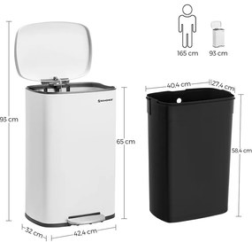 Odpadkový kôš 50 l SONGMICS LTB101W01