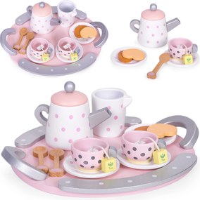 Drevený čajový set pre deti 3+ 15 dielov ECOTOYS – hračka, servis na čaj