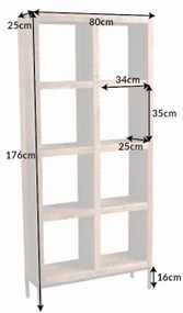 Knižnica/Regál 42377 80cm Drevo Mango  - Komfort-nábytok