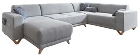 Svetlosivá rozkladacia/s úložným priestorom rohová pohovka (pravý roh/do tvaru "U") Classy Sophie – Miuform
