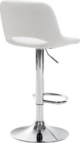 Barová stolička Camden - koženka, chróm rám - Biela