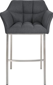 Barová stolička Damaso E - filc, nerez 4-nohý rám - Sivá