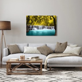 Obraz - Vodopád, s jasnými farbami (90x60 cm)