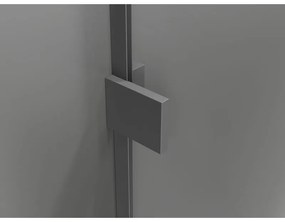 Mexen, Mexen Lunar L Otočné pravé sprchové dvere 75 cm, transparentné, pištoľový kov - 834L-075-000-95-00-P