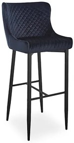 Barová stolička: COLIN B VELVET H-1 - čierna Bluvel 19