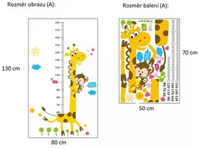 Veselá Stena Samolepka na stenu na stenu meter Žirafa Veľkosť: 155 x 88 cm