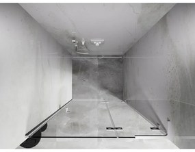 Mexen Lunar L, Otočné pravé sprchové dvere 75 cm, 8mm číre sklo, biely profil, 834L-075-000-20-00-P