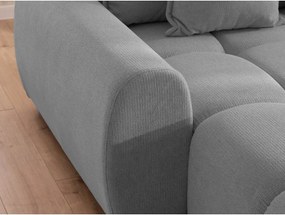 Sivá rohová pohovka (ľavý roh/s leňoškou) Albane – Ropez