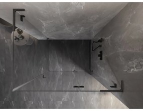 Mexen Lunar, L výklopný sprchový kút pravý 90 x 80 cm, 8mm číre sklo, profil grafit brúsený, 834L-090-080-66-00-P