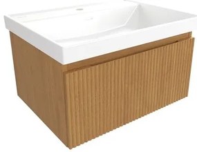 Kúpeľňová skrinka s umývadlom SAT Evolution 58x30x44, 5 cm dub medový mat SATEVO60DMU4, 1 ks